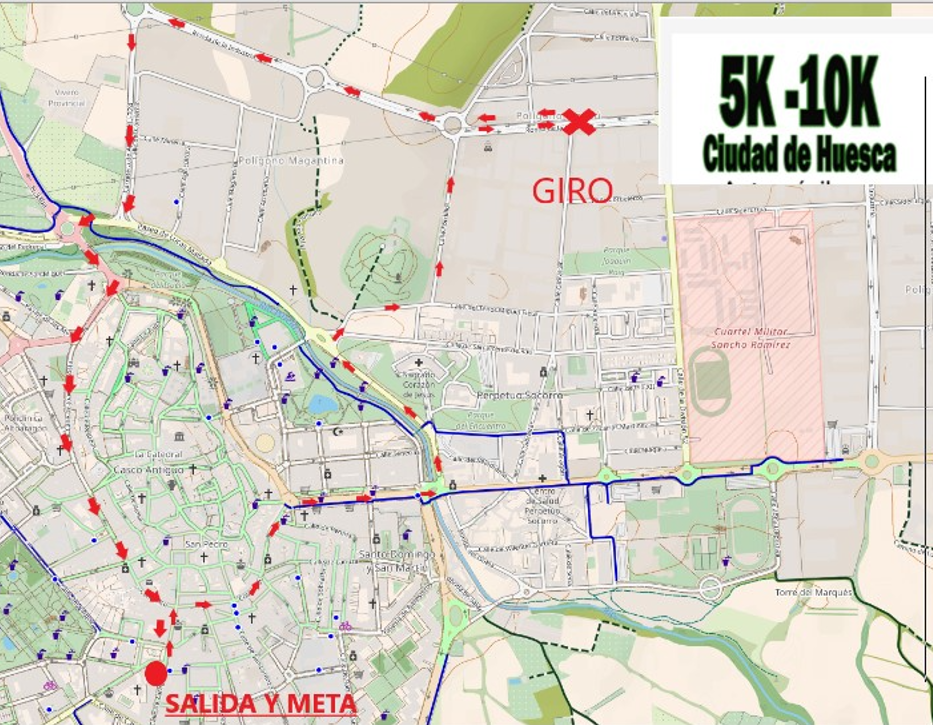 Afecciones puntuales al tráfico rodado con motivo de la celebración de la prueba de atletismo “5K-10K Ciudad de Huesca”