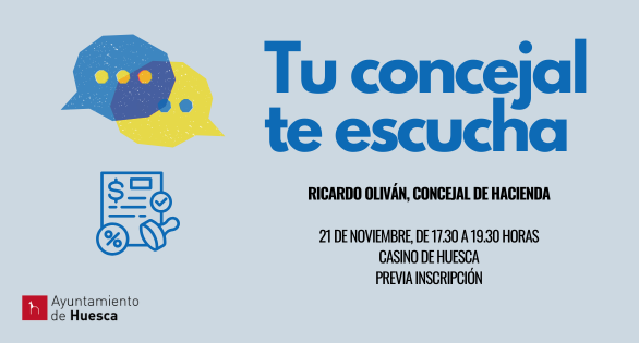 El concejal de Hacienda del Ayuntamiento de Huesca, Ricardo Oliván, cierra los encuentros ciudadanos “Tu concejal te escucha” de este año 2024 